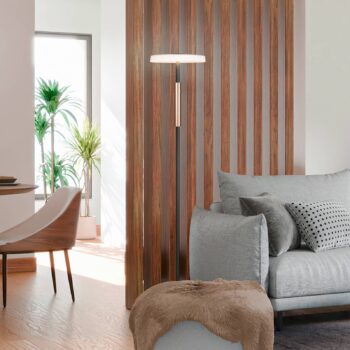 LED stojacia lampa Celeste biela/hnedá 160 cm sklo/kov Touchdim