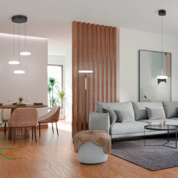 LED stojacia lampa Celeste biela/hnedá 160 cm sklo/kov Touchdim