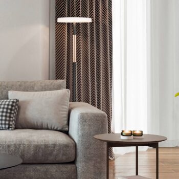 LED stojacia lampa Celeste biela/hnedá 160 cm sklo/kov Touchdim