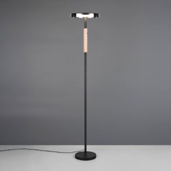 LED stojacia lampa Celeste chróm/drevo 160 cm sklo/kov Touchdim