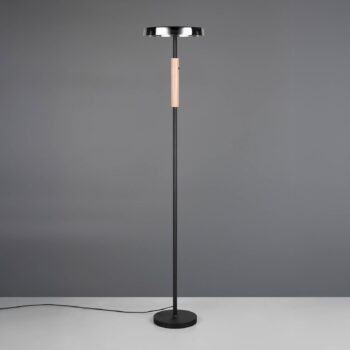 LED stojacia lampa Celeste chróm/drevo 160 cm sklo/kov Touchdim