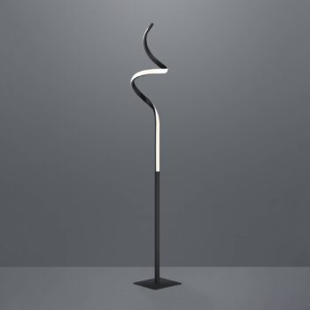 LED stojacia lampa Course, matná čierna, 3 000 K, výška 145 cm