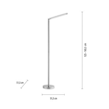 LED stojacia lampa Dawda so stmievačom, oceľ