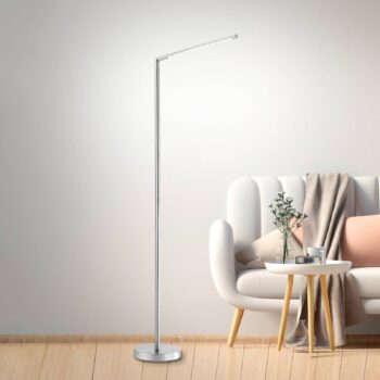 LED stojacia lampa Dawda so stmievačom, oceľ