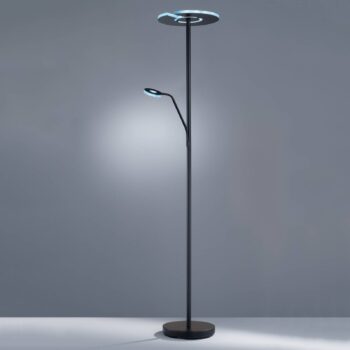 LED stojacia lampa Dent, čierna, 180 cm, CCT, 2 svetlá