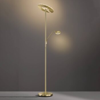 LED stojacia lampa Dent, mosadzná farba, 180 cm, CCT, 2-lampa