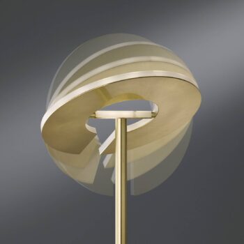 LED stojacia lampa Dent, mosadzná farba, 180 cm, CCT, 2-lampa