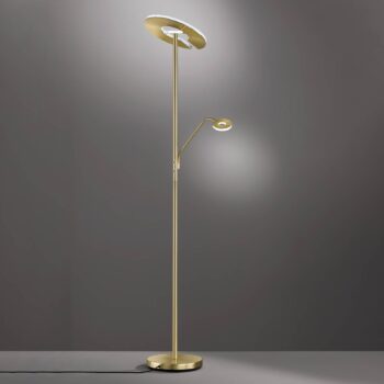 LED stojacia lampa Dent, mosadzná farba, 180 cm, CCT, 2-lampa