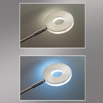 LED stojacia lampa Dent, niklová farba, 180 cm, CCT, 2 lampy