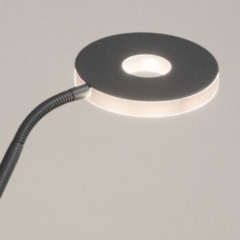 LED stojacia lampa Dent, pieskovo sivá, 180 cm, kov, CCT, 2-pl.