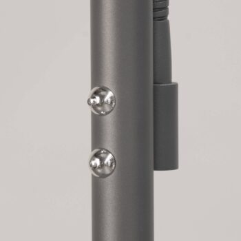 LED stojacia lampa Dent, pieskovo sivá, 180 cm, kov, CCT, 2-pl.