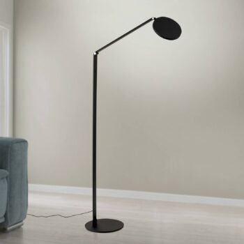 LED stojacia lampa Fati, výška 136 cm, čierna, hliník, stmievač