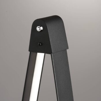 LED stojacia lampa Fenga, dotykový stmievač, CCT, čierna