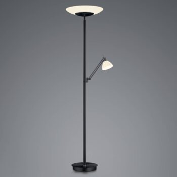 LED stojacia lampa Findus, 2 svetlá, čierna
