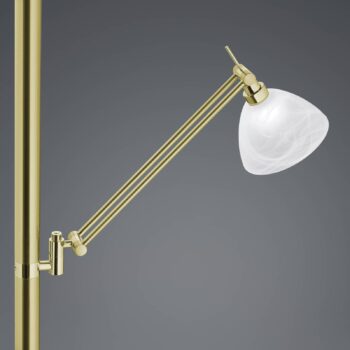LED stojacia lampa Findus, 2 svetlá, mosadz
