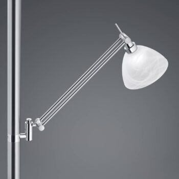 LED stojacia lampa Findus, 2 svetlá, nikel