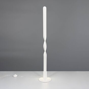 LED stojacia lampa Ginko, biela matná, kov, výška 110 cm