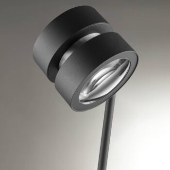 LED stojacia lampa Glow-Sphere, výška 146 cm, čierna, kov