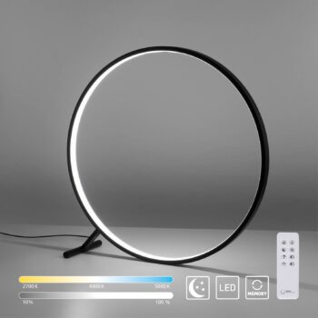 LED stojacia lampa Hula CCT s diaľkovým ovládaním Ø 80 cm