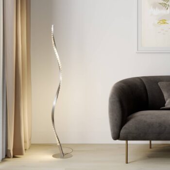 LED stojacia lampa Lindby Criostal, RGBW, stmievateľná, diaľkové ovládanie