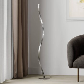 LED stojacia lampa Lindby Criostal, RGBW, stmievateľná, diaľkové ovládanie