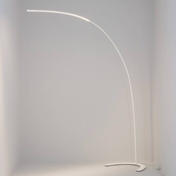 LED stojacia lampa Lindby Danua, biela, kov, výška 200 cm