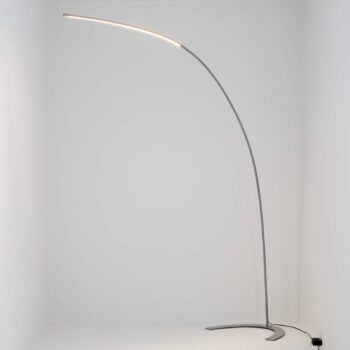 LED stojacia lampa Lindby Danua, strieborná, kov, výška 200 cm