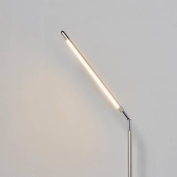 LED stojacia lampa Lindby Jabbo, 163 cm, nikel, kov