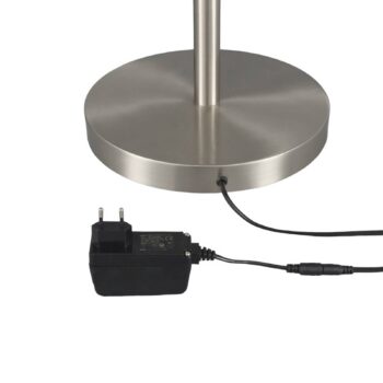 LED stojacia lampa Lindby Ragna, nikel, kov, stmievateľná