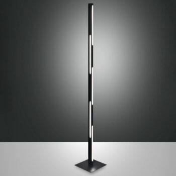 LED stojacia lampa Ling, čierna, výška 165 cm, stmievateľná, kov