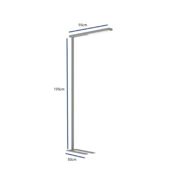 LED stojacia lampa MAULjet, strieborná farba, stmievateľné, 195 cm
