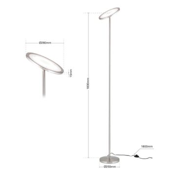 LED stojacia lampa Oscar, nastaviteľná