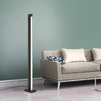 LED stojacia lampa PURE Lines, antracitová, diaľkové ovládanie, 140 cm