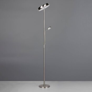 LED stojacia lampa Palermo, nikl matný, diaľkové ovládanie, pamäť