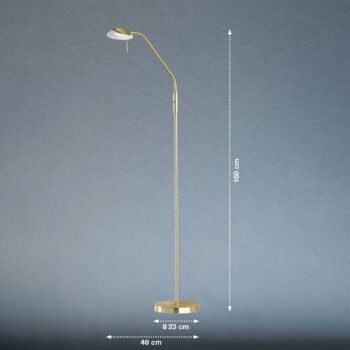 LED stojacia lampa Pool, mosadzná farba, výška 160 cm, kov, CCT
