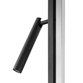 LED stojacia lampa Pulse, čierna, výška 150 cm, kov, lampa na citanie