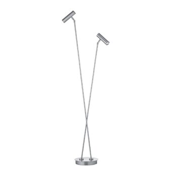 LED stojacia lampa Tom Pro, matný nikel, 2 svetlá, CCT, stmievač