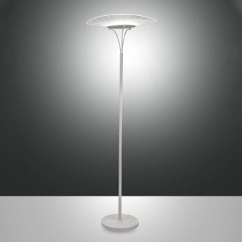 LED stojacia lampa Vela, biela/priehľadná, 175 cm, akryl, stmievač