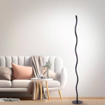 LED stojacia lampa Wave 3 000 K 120 cm čierna
