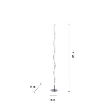 LED stojacia lampa Wave 3 000K 120cm oceľ