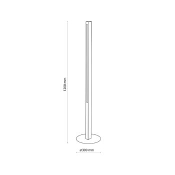 LED stojacie svietidlo Teo, borovica, 120 cm, dotykový stmievač