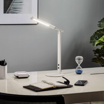 LED stolná lampa Ideálna so stmievačom, biela