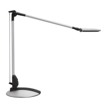 LED stolná lampa MAULoptimus, strieborná, stojan, stmievateľné CCT