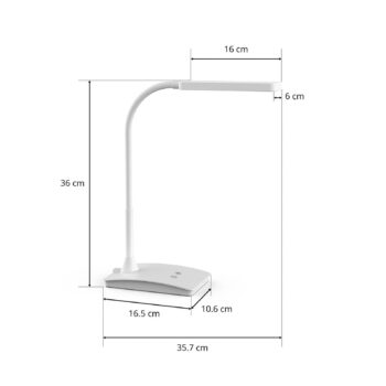 LED stolná lampa MAULpearly, biela, 38 cm, stmievateľné, CCT