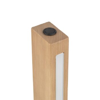 LED stolná lampa Teo, buk, 42 cm, dotykový stmievač