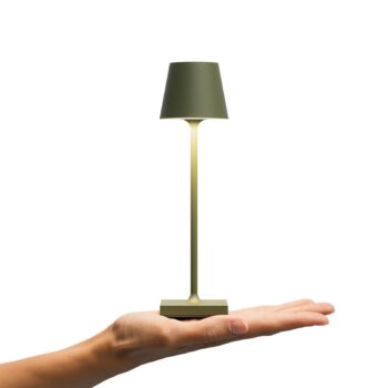 LED stolná lampa na akumulátor Nuindie pocket, jedľovo zelená, IP54,