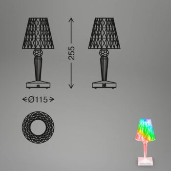 LED stolová lampa 7464010 RGB s diaľkovým ovládaním