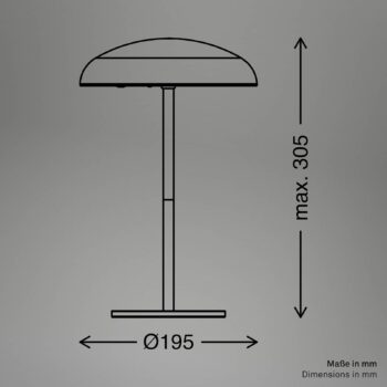LED stolová lampa Brilo unplugged Caxa, béžová/antracitová