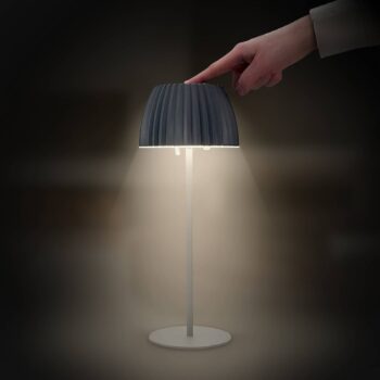 LED stolová lampa Brilo unplugged Riffle, 36 cm, antracitová