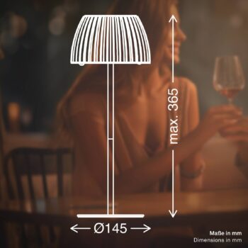 LED stolová lampa Brilo unplugged Riffle, 36 cm, medená